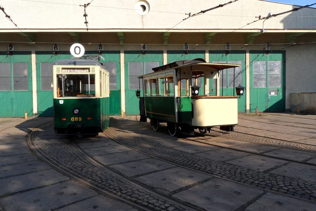 Old-time tram serving as the touristic line in Poznan