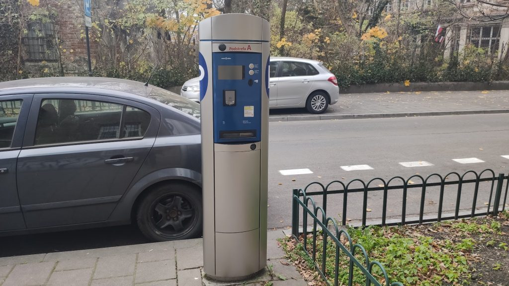 Parkometer in one of Krakow Parking Zones