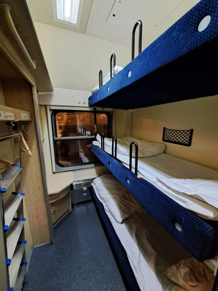 Interior of the sleeping compartment of night trains in Poland
